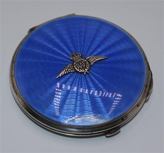 Silver and enamel RAF compact